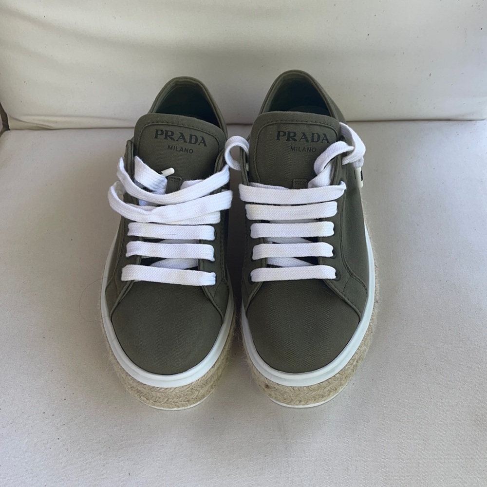 Prada Olive green espadrilles